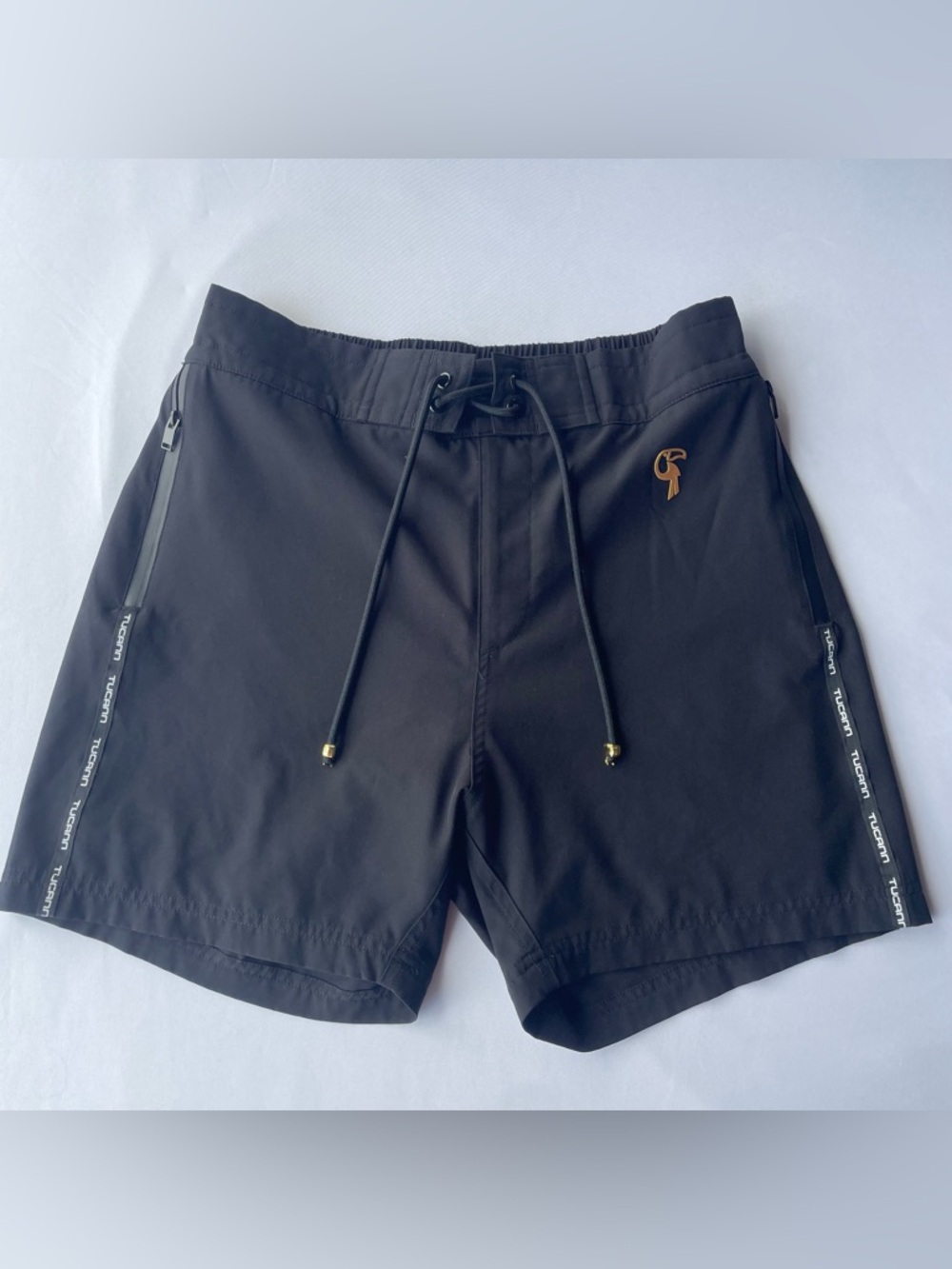 Tucann Cookie Black V2 Men’s Swim Trunks Medium 5” Inseam Quick-Dry Boardshorts